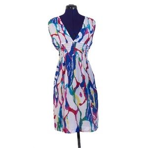 BB Dakota White Colorful Patterned Dress